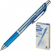 Ручка гелевая автомат. Pentel BLN75C "EnerGel", 0,5/0.25 мм, с держателем, цв. корпус, синий