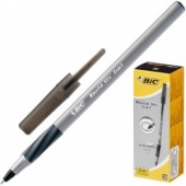 Ручка шариковая Bic "Round Stic Exact", 0,7/0,4 мм, одноразовая, с держателем, цв. корпус, черный