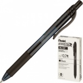 Ручка гелевая автомат. Pentel BL107А "EnerGel Rec", 0,7/0,3 мм, с держателем, цв. корпус, черный
