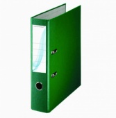 Папка-регистратор Officemarket "Стандарт", 75 мм, полипропилен, окантовка, карман, зеленый