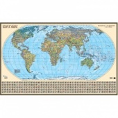 Политическая карта мира 1:15 млн матовая ламинация