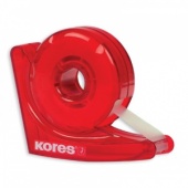 Диспенсер для скотча "Kores" "Улитка", ширина до 19 мм, красный
