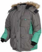 Куртка зимняя Вираж серый/зеленый
