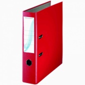 Папка-регистратор Officemarket "Стандарт", 75 мм, полипропилен, окантовка, карман, красный