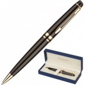 Ручка шариковая Waterman Expert 0,8мм черный корпус с позолотой, синяя 