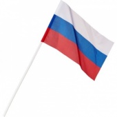 Флаг РФ с флагштоком 12х18 см, шелк, флагшток 40 см.