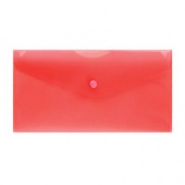 Папка-конверт на кнопке 250х130 мм Бюрократ, 180 мкм, красный