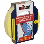 Клейкая лента малярная для изогнутых поверхностей Unibob 19мм х 25м желтая