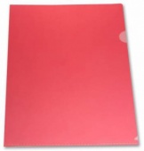 Папка-уголок А4 Бюрократ, 180 мкм, прозрачный красный