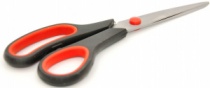 Ножницы 200 мм "Стандарт", пласт. ручки с резиновыми вставками, кольца разные