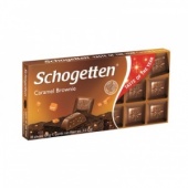 Шоколад Schogetten мол с шок.крем брауни,с печеньем с какао и карам. 100г