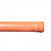 Труба наружная ПВХ (кирпичный цвет) Ду 110х3,2х1000 с кольцом
