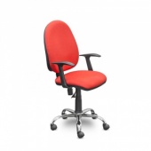 Кресло UP_EChair 223 PC ткань красная С02, хром