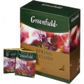 Чай GREENFIELD "Spring Melody", черный с чабрецом, 100 пак./уп.