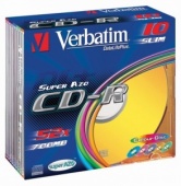 Диск CD-R Verbatim, 43342, 80 52x DL+ SL/10 Crystal