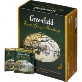 Чай GREENFIELD "Earl Grey Fantasy", черный с бергамотом, 100 пак. по 2гр.
