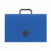 Папка-портфель пластиковая Attache (A4, синяя, с замком, 250?370?40мм)