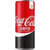 Вода Coca-Cola Zero газированная, 0,33 л., ж/б